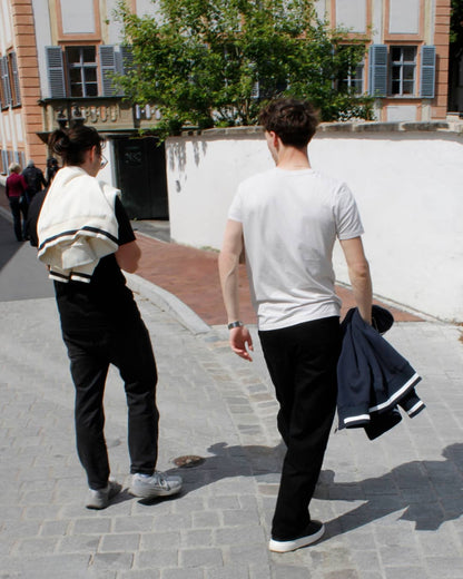 Vintage White — The Standard T-Shirt, walking away