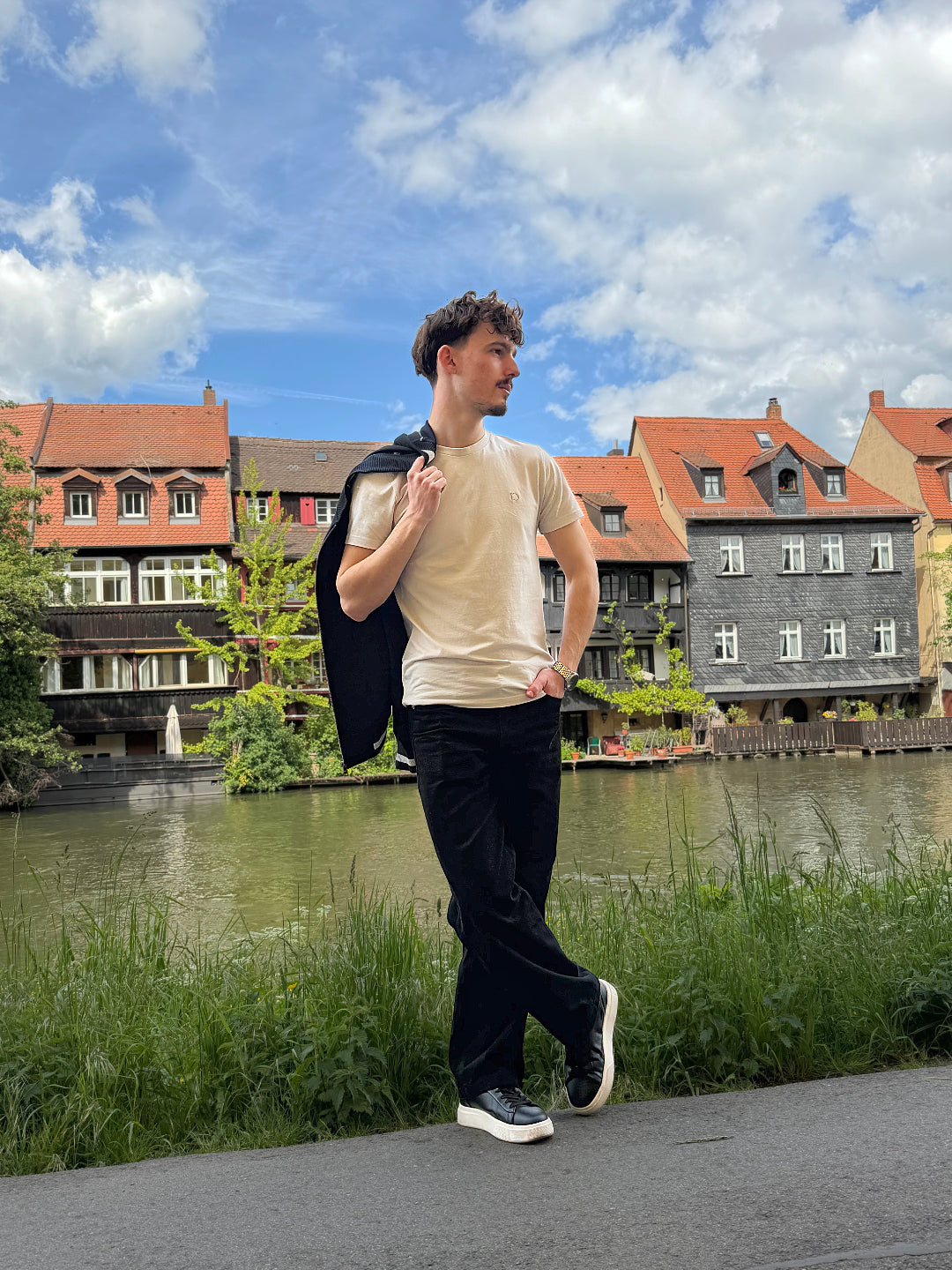 Vintage White — The Standard T-Shirt, styled detail
