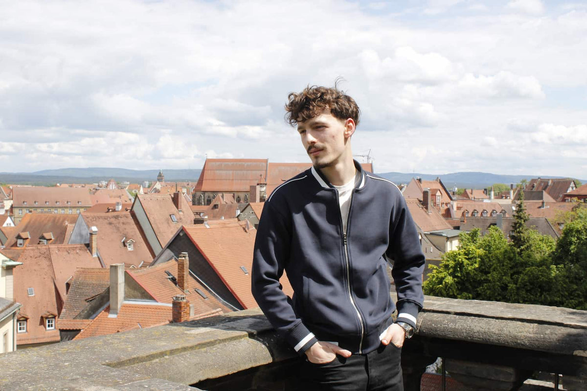 Navy Blue — The Standard Bomber, rooftop