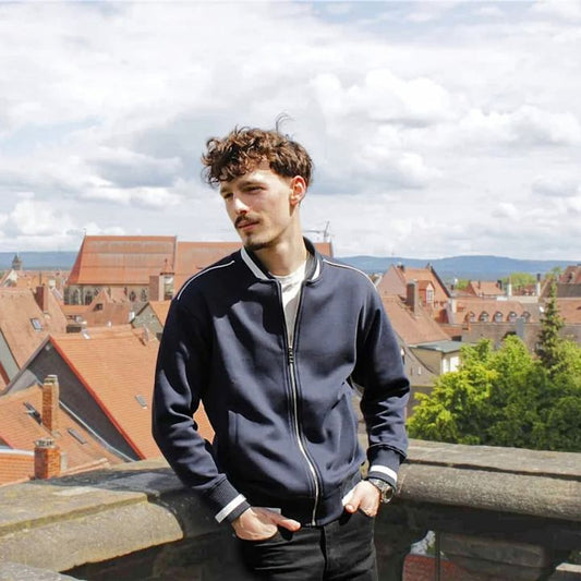 Navy Blue — The Standard Bomber, styled